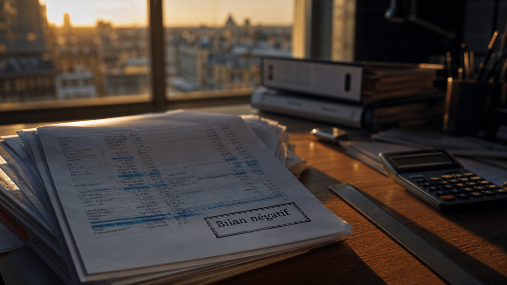 Bilan financier négatif : documents comptables et redressement pour banquiers