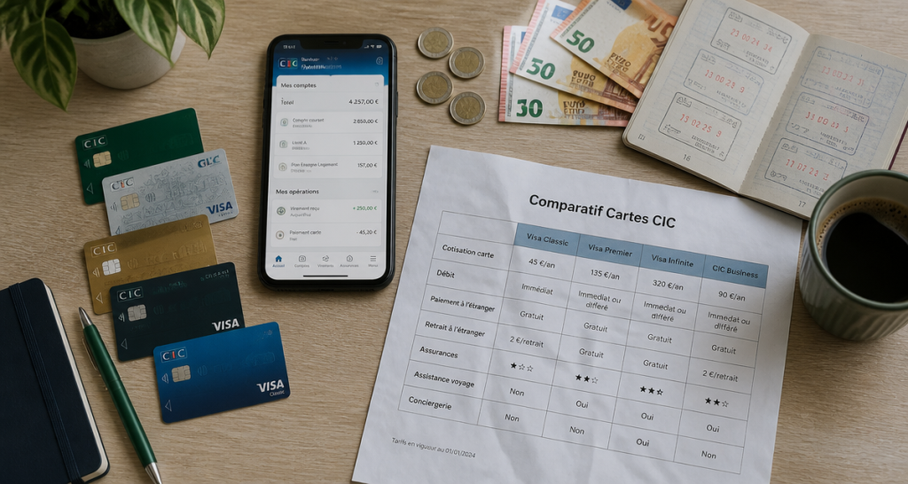 cic carte bancaire prix comparatif visuel