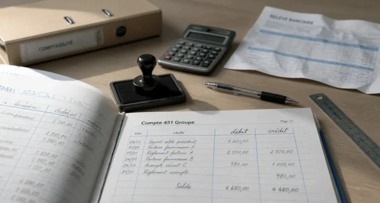 Compte 451 : documents de flux intra-groupe, débit crédit et banque