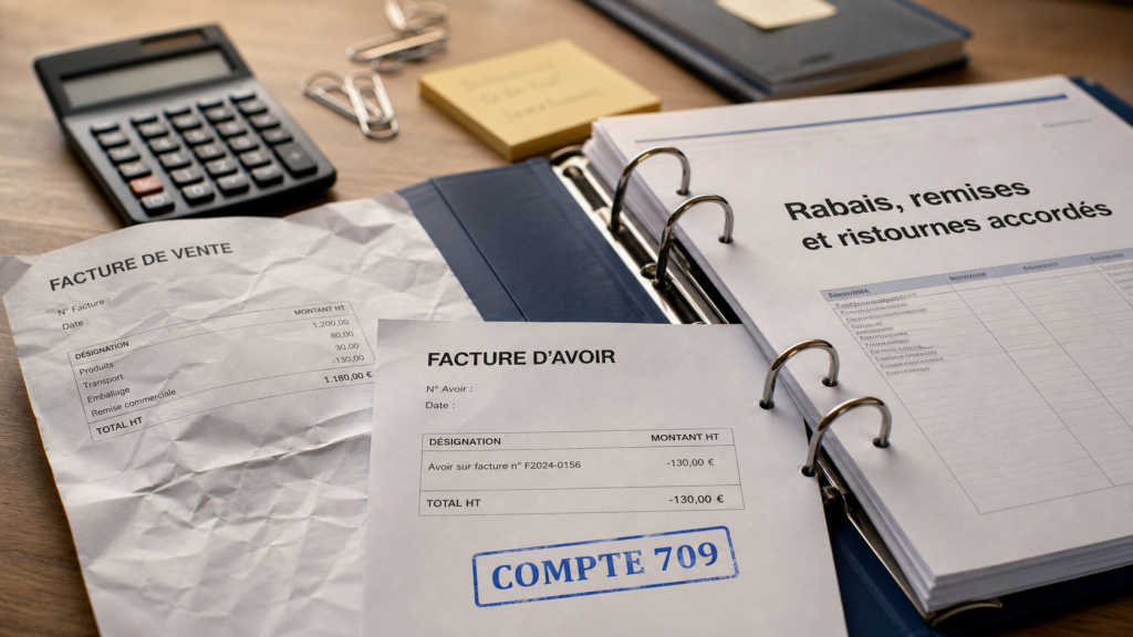 Compte 709 : réductions commerciales et écritures comptables