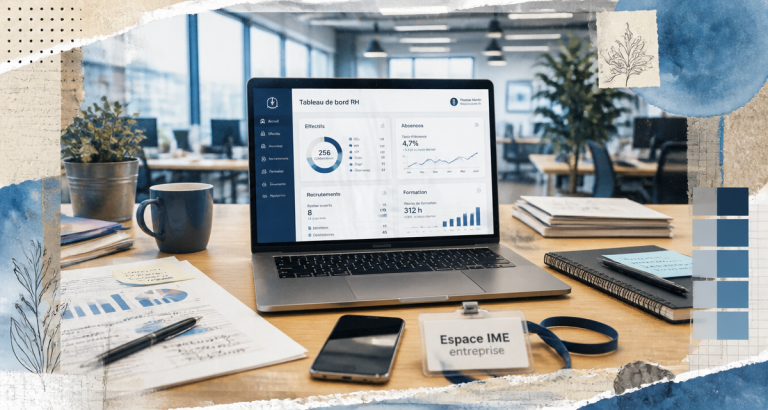 Tableau de bord RH ime entreprise sur ordinateur