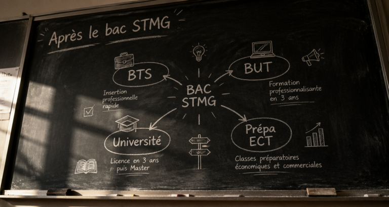 stmg débouché schéma tableau noir