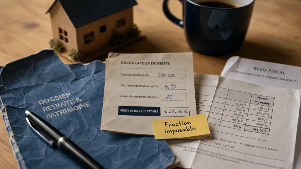 Rente viagere deductible des impots : fraction imposable, abattement
