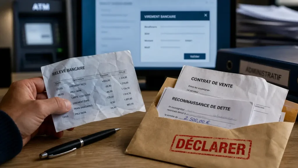 Virement bancaire controle fiscal : relevé et justificatifs à déclarer