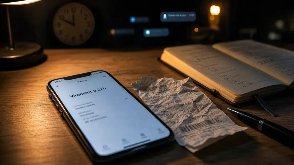 Virement la banque postale 22h sur appli bancaire, à 22h