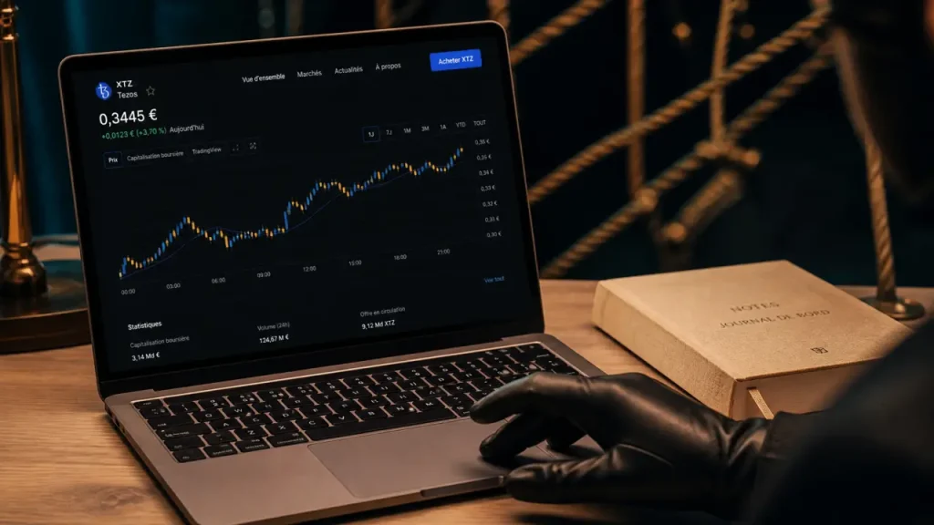 Cours Tezos 0,3445 € : hausse du volume et staking à surveiller