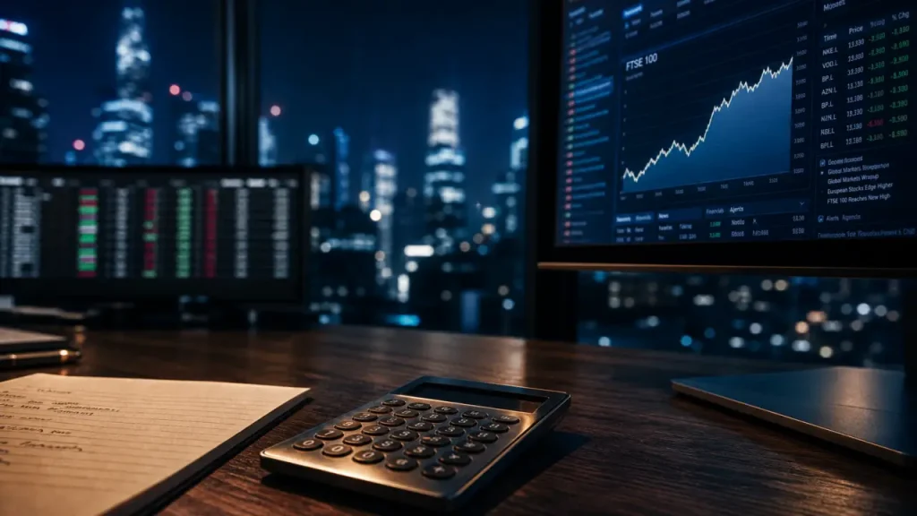 Footsie indice FTSE 100 : calculatrice et graphique en hausse