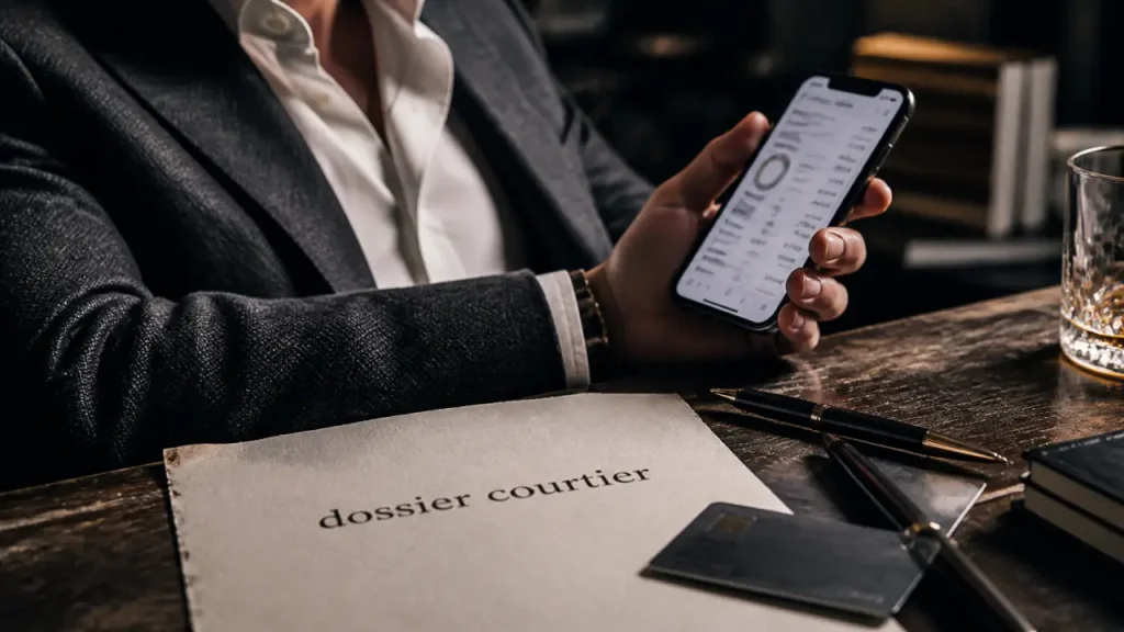 Freedom24 avis : courtier sérieux, frais à vérifier, smartphone et dossier sur bureau