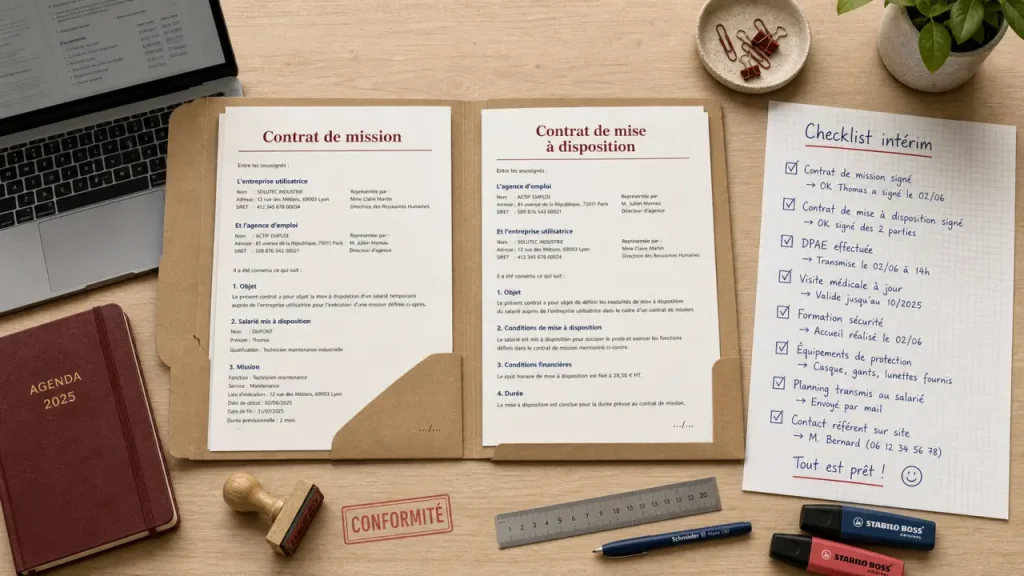 Gestion de l'intérim en entreprise : contrat de mission et checklist
