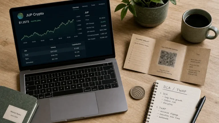 JUP crypto : swaps Solana, DCA et chiffres avant d’acheter