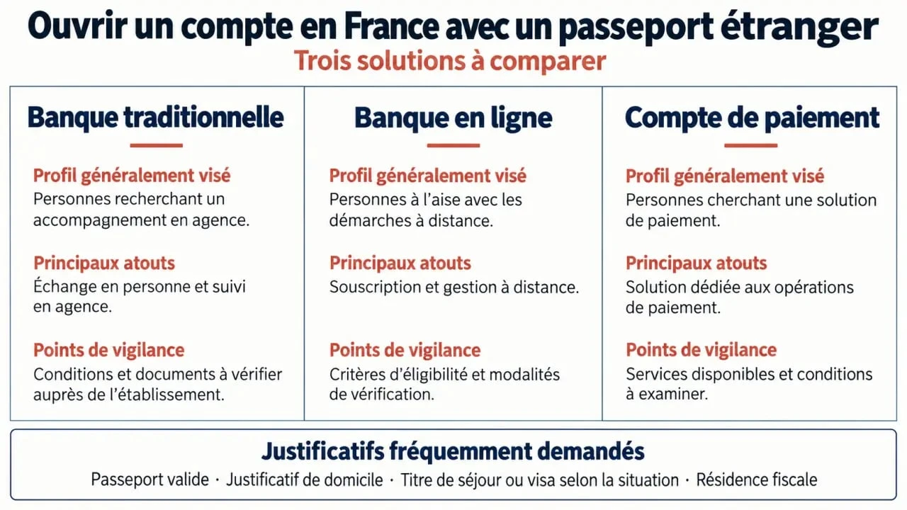 Ouvrir un compte bancaire avec un passeport étranger : comparaison des solutions et des justificatifs