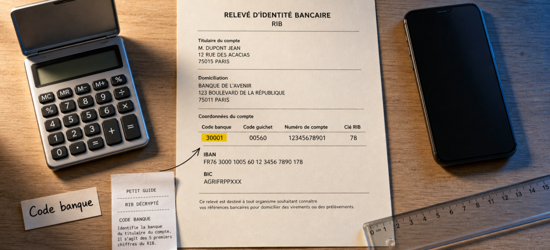 30001 code banque : RIB et banque associée