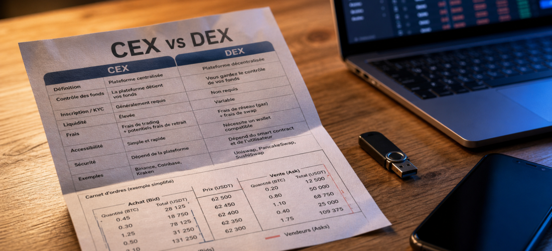 CEX crypto : CEX vs DEX, comparaison