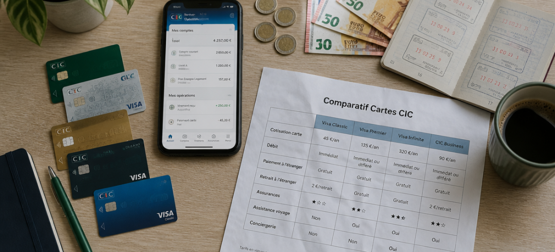 cic carte bancaire prix comparatif visuel
