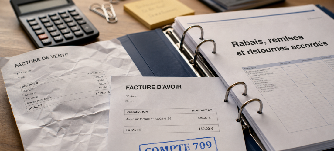 Compte 709 : réductions commerciales et écritures comptables