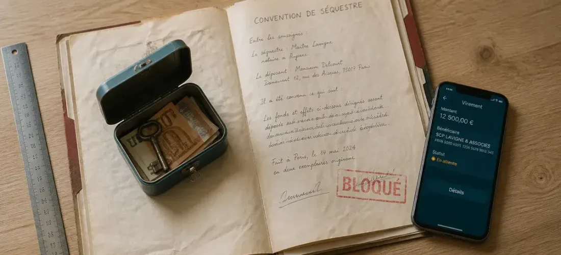 Compte séquestre : fonds bloqués jusqu’à la condition