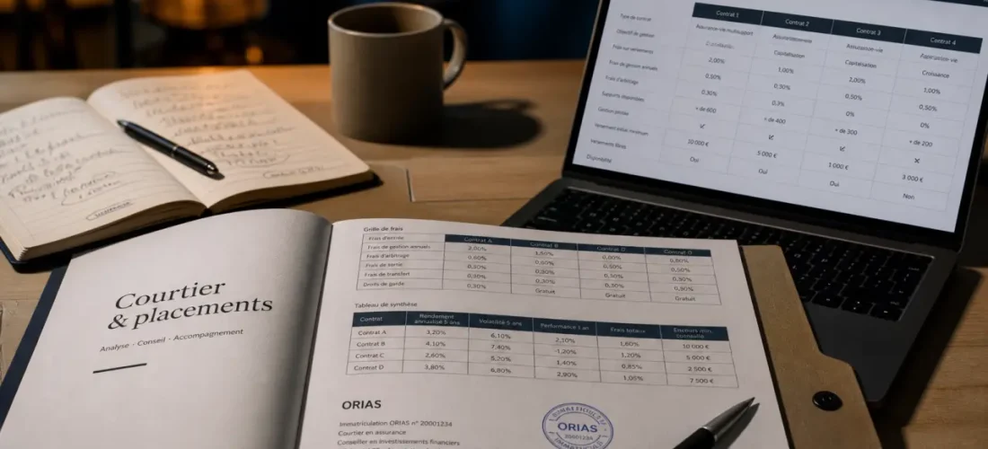 Courtier en placement financier : frais et statut ORIAS à vérifier