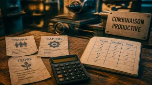 Facteurs de production exemple en entreprise : travail, capital, terre