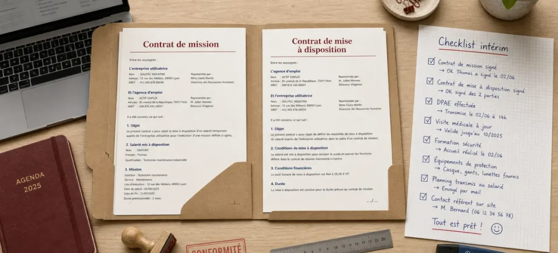 Gestion de l'intérim en entreprise : contrat de mission et checklist