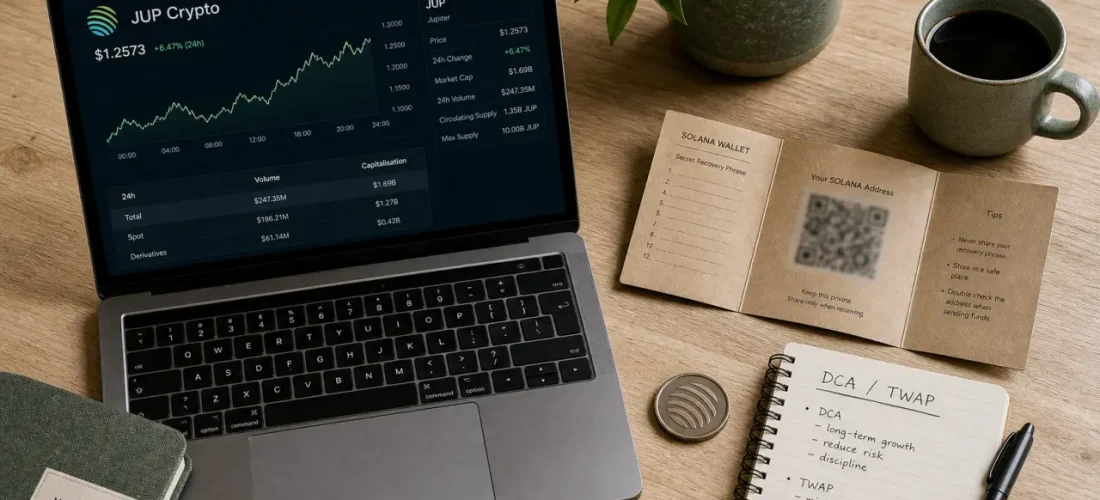 JUP crypto : swaps Solana, DCA et chiffres avant d’acheter