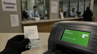Ouverture banque samedi : reçu et pièce d’identité au guichet automatisé