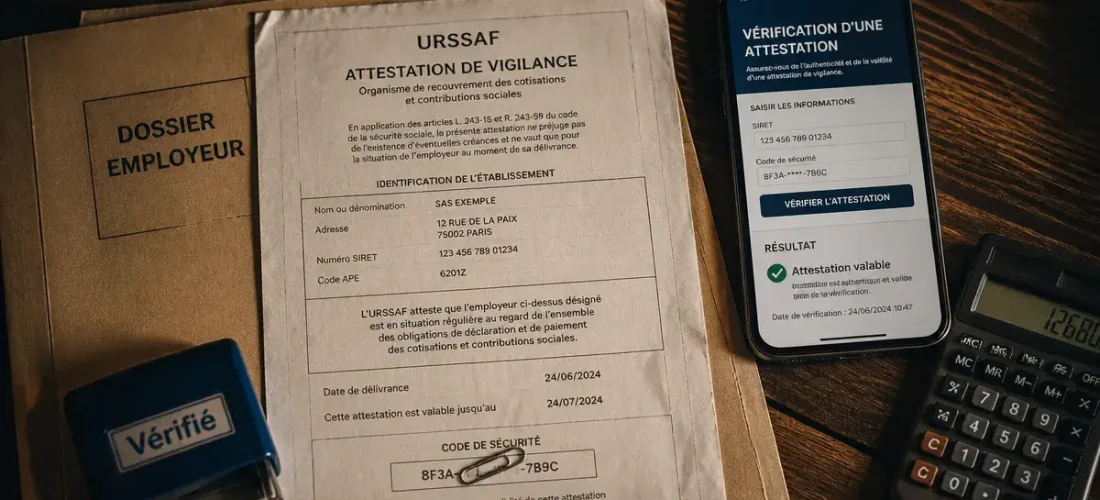 Qu est ce qu une attestation de vigilance : 5 000 € et risques donneur d'ordre