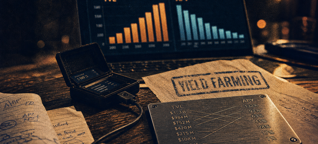 Yield farming : rendement TVL APY, sans perte impermanente